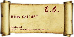 Blun Odiló névjegykártya
